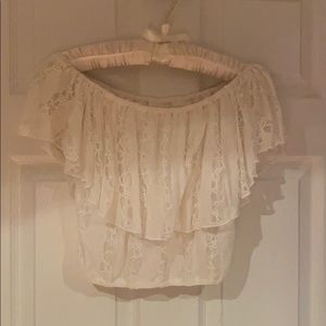 Off the shoulder lace crop top